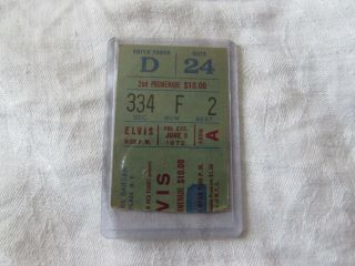 Vintage Elvis Presley Concert Ticket Stub June 9th 1972 Promenade Musical Show