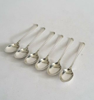 Set 6 Small Vintage Solid Silver Coffee Spoons.  L.  9.  5cms.  46gms.  Sheff.  1923