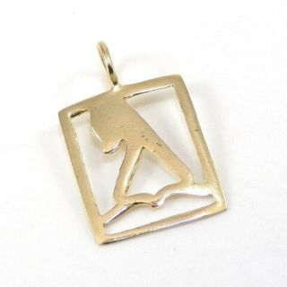 Vintage Solid 14k Yellow Gold Yellow Pages Phone Book Pendant