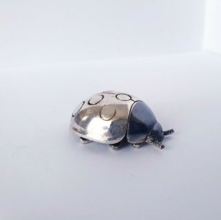 Vintage Solid Silver Italian Made Miniature Lady Bug Hallmarked Angini Sorini
