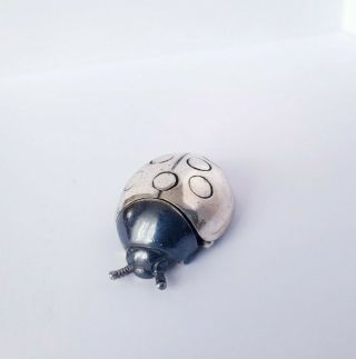 Vintage Solid Silver Italian made miniature Lady Bug Hallmarked Angini Sorini 2
