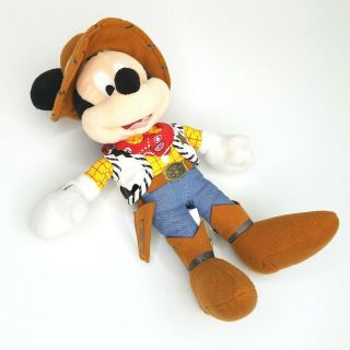 Disney Parks Mickey Mouse Plush Toy Story Woody Cowboy 10 "