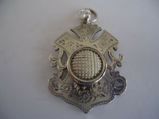 Stunning Antique Silver Victorian Gutty Golf Ball Golf Fob Medal 1894
