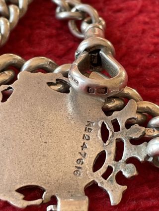 Antique Sterling Silver Watch Chain With A Fob 3