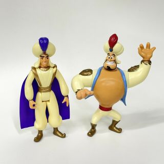 Vintage Mattel Aladdin Figures 1990s Toys Disney Parade Leader Genie & Price Ali