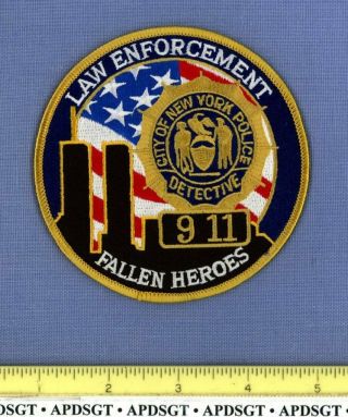 York City Detective 9/11/2001 Fallen Heroes Police Patch Wtc Commemorative