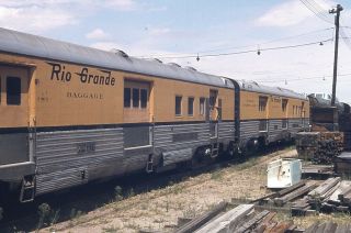 Railroad Slide - Rio Grande 1201 Baggage Car Denver Co 1973 Passenger Train Org