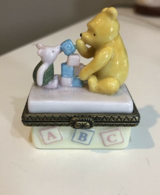 Winnie The Pooh And Piglet Blocks Trinket Box
