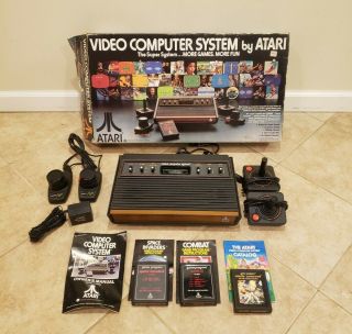 Vintage Atari Cx2600 Computer Video Game System Console W/ 3 Games