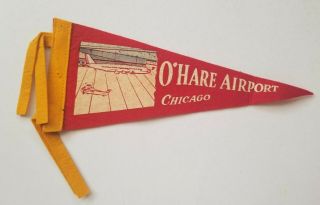 Vintage Chicago O’hare Airport Souvenir Wool Felt Pennant