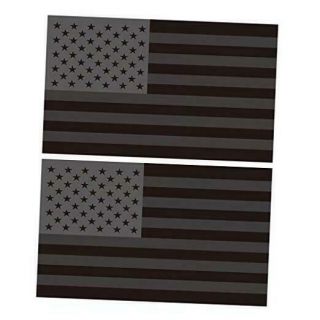 2 - Pack All Black American Flag Bumper Sticker Decal,  Us Black Flag Decal - All