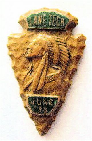 June 1936 Lane Tech High School Graduation - Member Indian Head Chicago,  Il Pin
