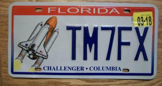 Florida License Plate - Tm7fx - Space Shuttles Challenger & Columbia
