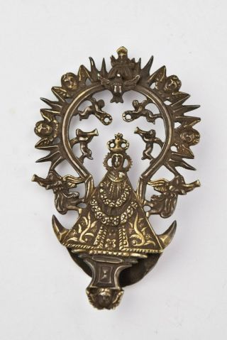 Spanish Colonial Silver Pendant With Religious Characters 17th / 18th Century