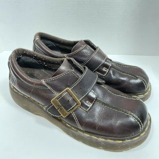 Dr.  Doc Martens Vintage Oxfords Buckle Rare Womens Us Size 10 Y2k Brown Chunky