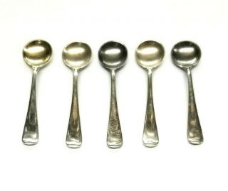 Set Of Five (5) Antique/vintage Gorham H205 Sterling Silver Salt Spoons
