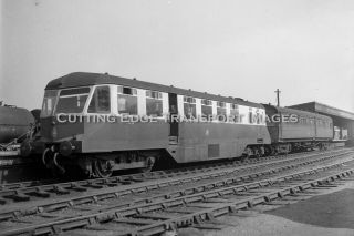 Railway Negative: Gwr Railcar 33 (& Trailer 66) Leamington 12/04/1947 9/119