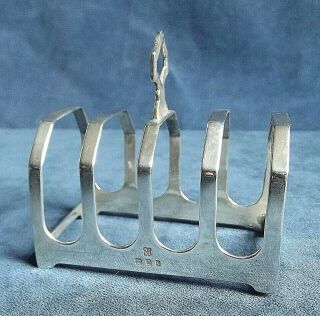 Solid Silver Art Deco Toast Rack London 1935 By William Bruford