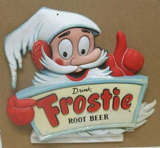 Vintage " Drink Frostie Root Beer " Sign 3 - D (13 " X 12 " X 1 - 1/4 ") Exl Cond.