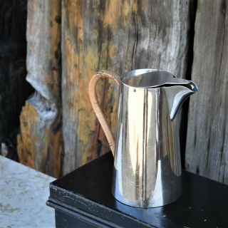 Antique 1900s Deykin & Harrison Silver Plated Hot Water Jug 3/4 Gill Cane Handle
