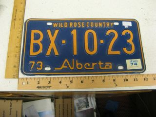 1973 73 1974 74 Alberta Canada License Plate Bx - 10 - 23 Natural Sticker