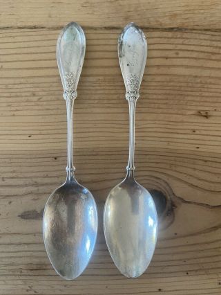 Set Of 2 Sterling Silver Spoons “georgia” Floral Design