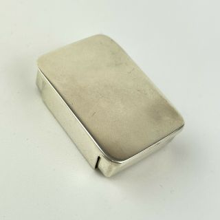 Vintage Mexican Sterling Silver Slide Opening Pill / Trinket Box 3.  8cm X 2.  6cm