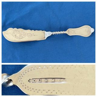 Twist Handle Butter Knife By Duhme & Co Coin Silver Cincinnati Ohio Old Mark
