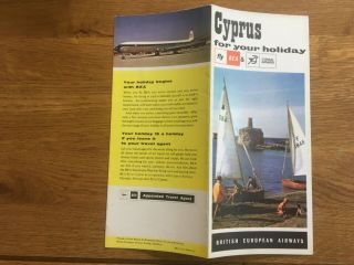 British European Airways.  Cyprus For Your Holiday Fly Bea And Cypairpamphlet 1962