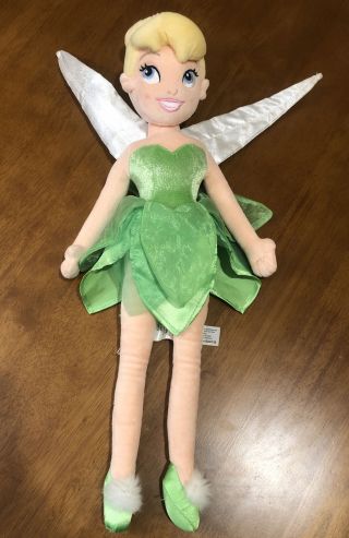 Disney Store Tinkerbell Plush Rag Doll Fairy Peter Pan Large 21” Soft