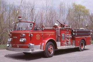 Utica Ny Engine 3 1961 American Lafrance Pumper - Fire Apparatus Slide