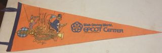 Vintage 1982 Disney Epcot Journey Into Imagination Pennant Figment Dreamfinder