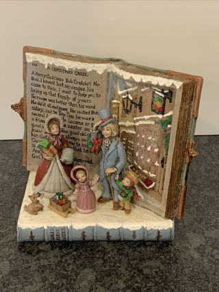 Vtg Charles Dickens A Christmas Carol Book Ceramic Bookend Figurine Bob Cratchit