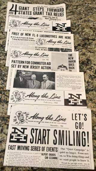 6 Haven Railroad Nhrr Employee Newspapers " Along The Line " 1960 - 61 Smooth