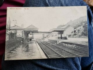 Beaufort Railway Station,  Beaufort,  Ebbw Vale 1905.  Vintage Printed Postcard