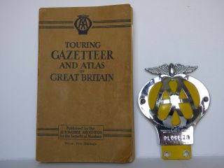 Aa Badge 1945 - 57 No 0l09528 & 1946 Aa Touring Gazettee