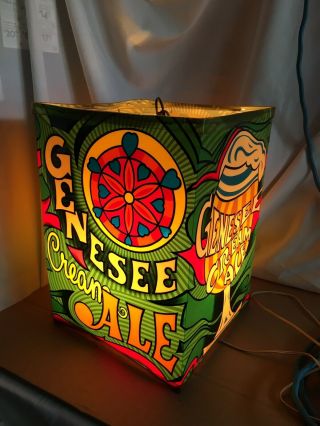 Vintage 1960s Psychedelic Genesee Beer Cream Ale Light Up Plastic Blowmold Sign