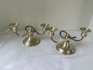 Crown Weighted Sterling Candle Holders