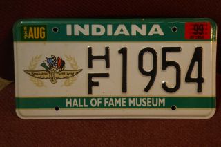 Indiana Indianapolis Speedway " Hall Of Fame " License Plate Graphic