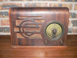 Vintage Stewart - Warner Art Deco Wood Cabinet Vacuum Tube Radio For Parts/repair
