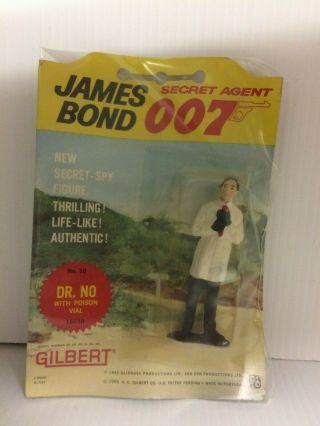 James Bond 007 Vintage 1965 Gilbert Figure No 10 Dr No With Poison Vial