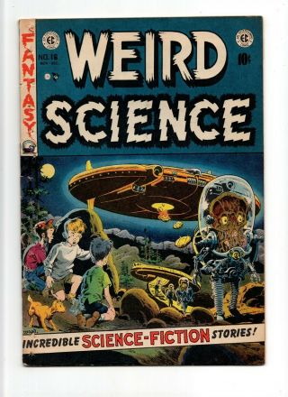 Weird Science 16 Vintage Ec Comic Scifi Aliens Cover By Wally Wood Gold 10c