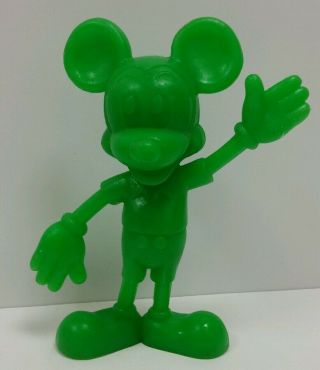 Vintage Louis Marx / Walt Disney 1971 Green Mickey Mouse 6 " Plastic Figurine