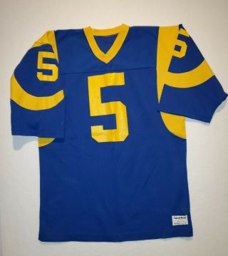 Vintage 80s Los Angeles Rams Sand Knit Jersey Football Blank 5 Men 