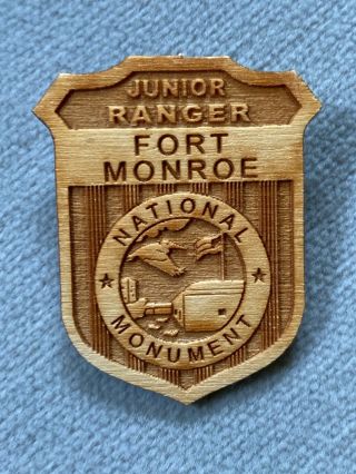 Fort Monroe National Park Wood Junior Ranger Badge Nointshp Virginia Civil War