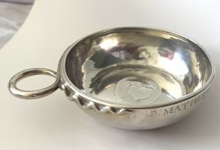 French Silver Vintage Wine Antique Tastevin Bowl Spanish Coin Paul Mathieu Snake
