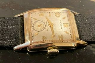 Vintage Hamilton Mans Wrist Watch,  14k Gold Filled 19 Jewels