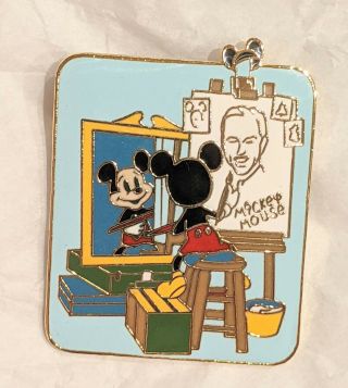 1990s Disney Pin 170 Wdw Mickey Self Portrait - An Homage To Norman Rockwell Euc