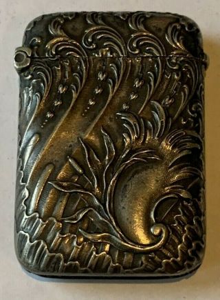 Antique Art Nouveau Silver Vesta Case Circa 1900s