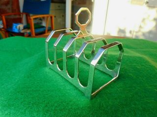 Fine Art Deco Style Solid Sterling Silver 4 Slice Toast Rack Hallmarked 51g